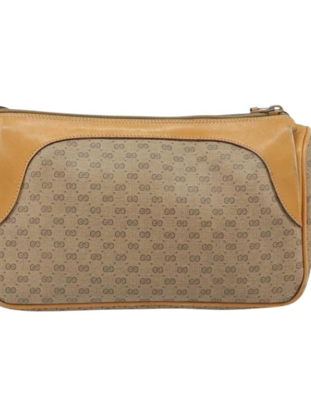 GUCCI Micro GG Supreme Shoulder Bag PVC Beige Gold Auth BA9394 - Picture 3 of 16